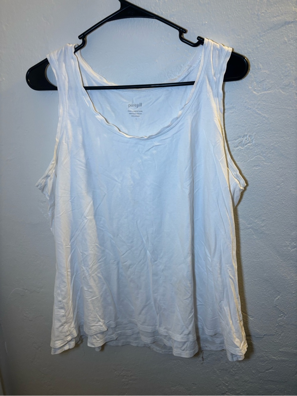 Purejill Women’s White Scoop Neck Tank — Lightweight Everyday Layering Top